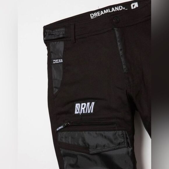New Dreamland Snow Tech Utility Jeans Size Men’s 36W 34L Black Streetwear - Picture 3 of 8